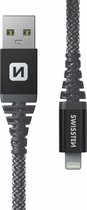Swissten Kevlar USB-A naar Lightning kabel - Geschikt voor iPhone 7/8/X/11/12/13/14 - 1.5M - Zwart
