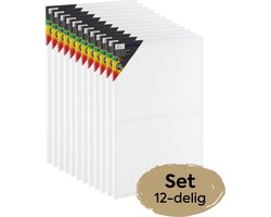 Schildersdoeken Groot 12pcs - Formaat 60x80cm - FSC materiaal - Geschikt voor verschillende soorten verf - Ideaal voor Kunstworkshops