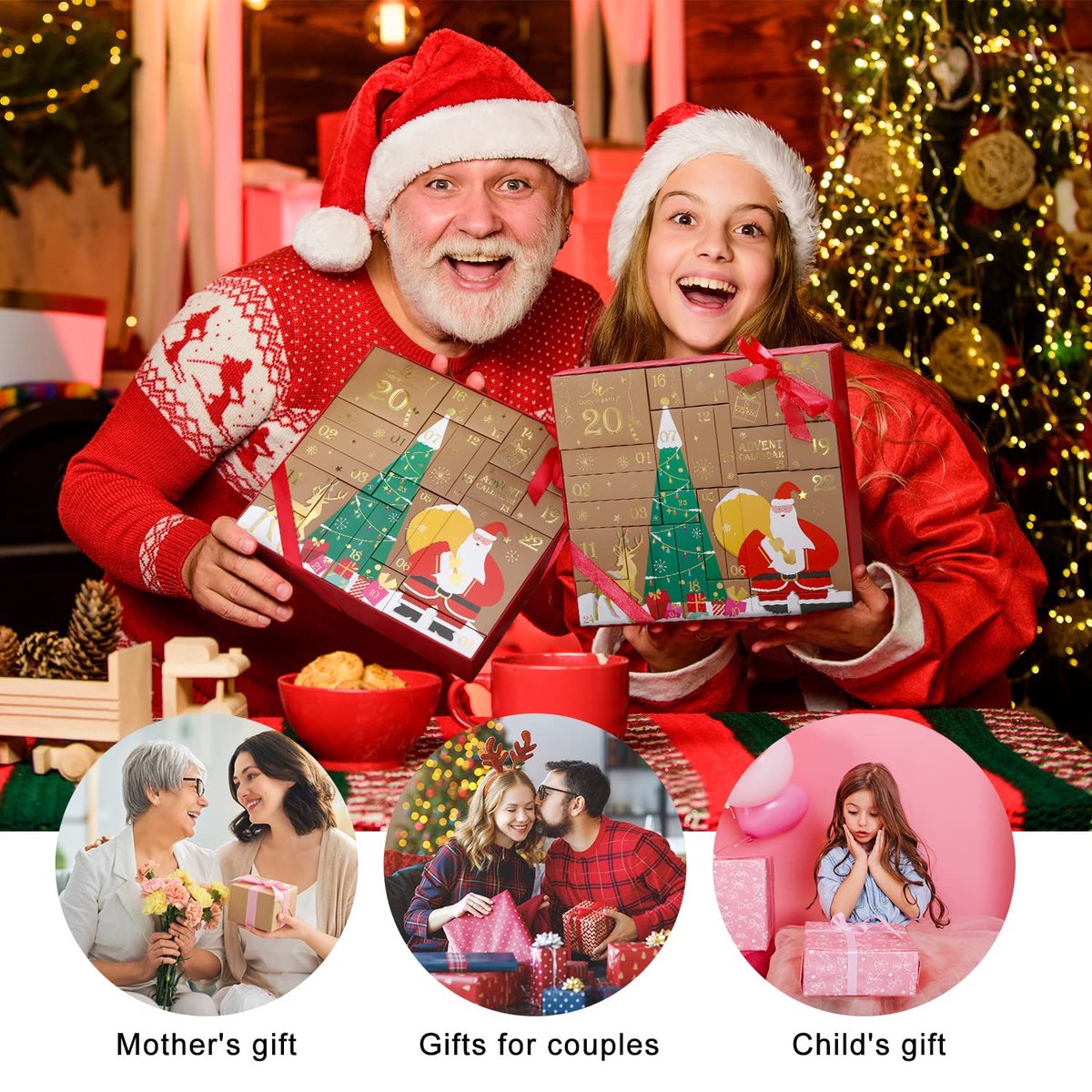 2025 Kerstkalender - Kerstmis Winter Thuisaccessoires,24 Dagen