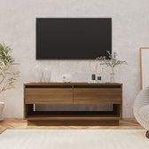 The Living Store TV-meubel - Spaanplaat - 102 x 41 x 44 cm - Bruineiken