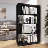 The Living Store Boekenkast - - Kamerscherm - 80 x 25 x 132 - Zwart