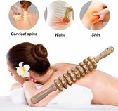 Massage - Massage Apparaat - Houten Massage roller - Spier Massage Apparaat - Cellulite massage apparaat- Massageroller - Bindweefsel Massage - Multifunctionele Massageroller - 9 wielen/rollers - Hout