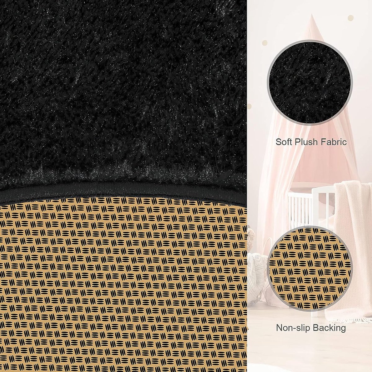 rond tapijt, voor de slaapkamer, pluche vloerkleed, modern