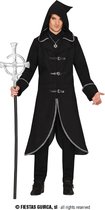 Guirca - Tovenaar & Tovenares & Waarzegster Kostuum - Stijlvolle Heks Wizard - Man - Zwart - Maat 48-50 - Halloween - Verkleedkleding