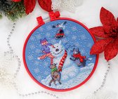 Borduurpakket ABRIS ART - Snowman Cat - Kerstman Kat - telpatroon om zelf te borduren