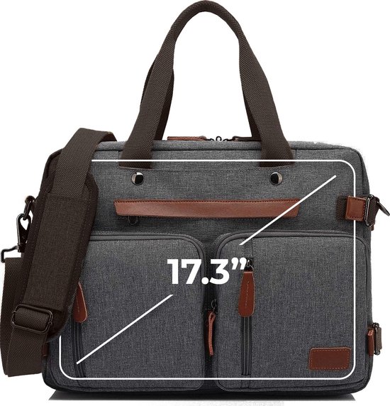 Laptoptas 2 in 1 Laptop Rugtas Schoudertas voor 17.3 inch laptop ...