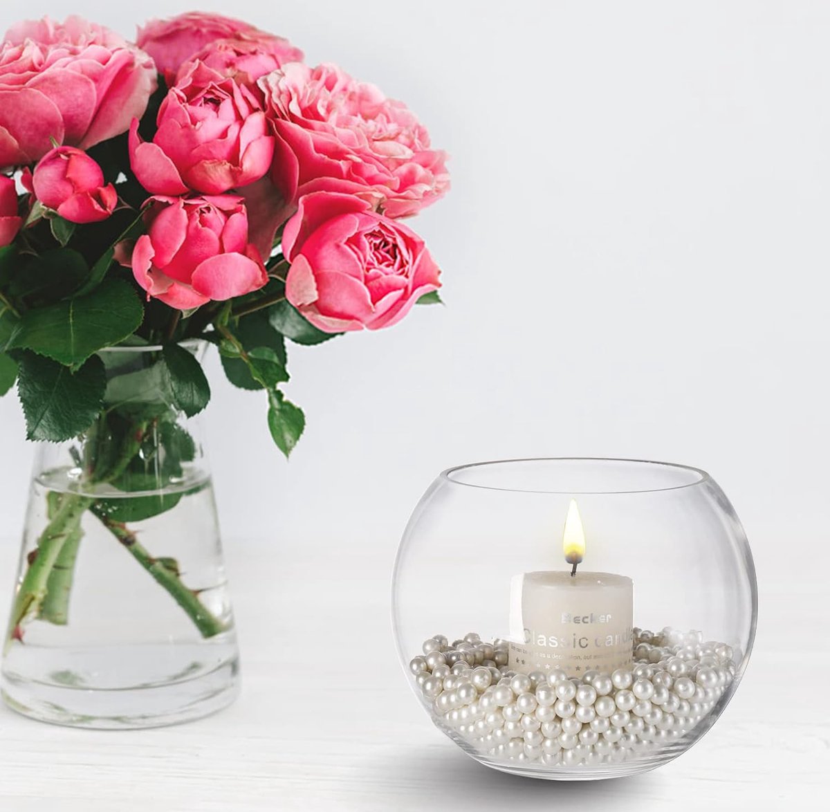 Comrzor Set van 6 vierkante glazen vazen 12,7 cm x 12,7 cm, heldere bloemenvazen voor tafelstukken, kaarsenhouder voor bruiloftsfeest, evenementen, woondecoratie