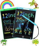 Kleyn - Tekentablet - LCD Teken Tablet - 12 Inch - Tekentablet Kinderen - Draagbaar en Digitaal - Blauw/Groen - 2 Stuks