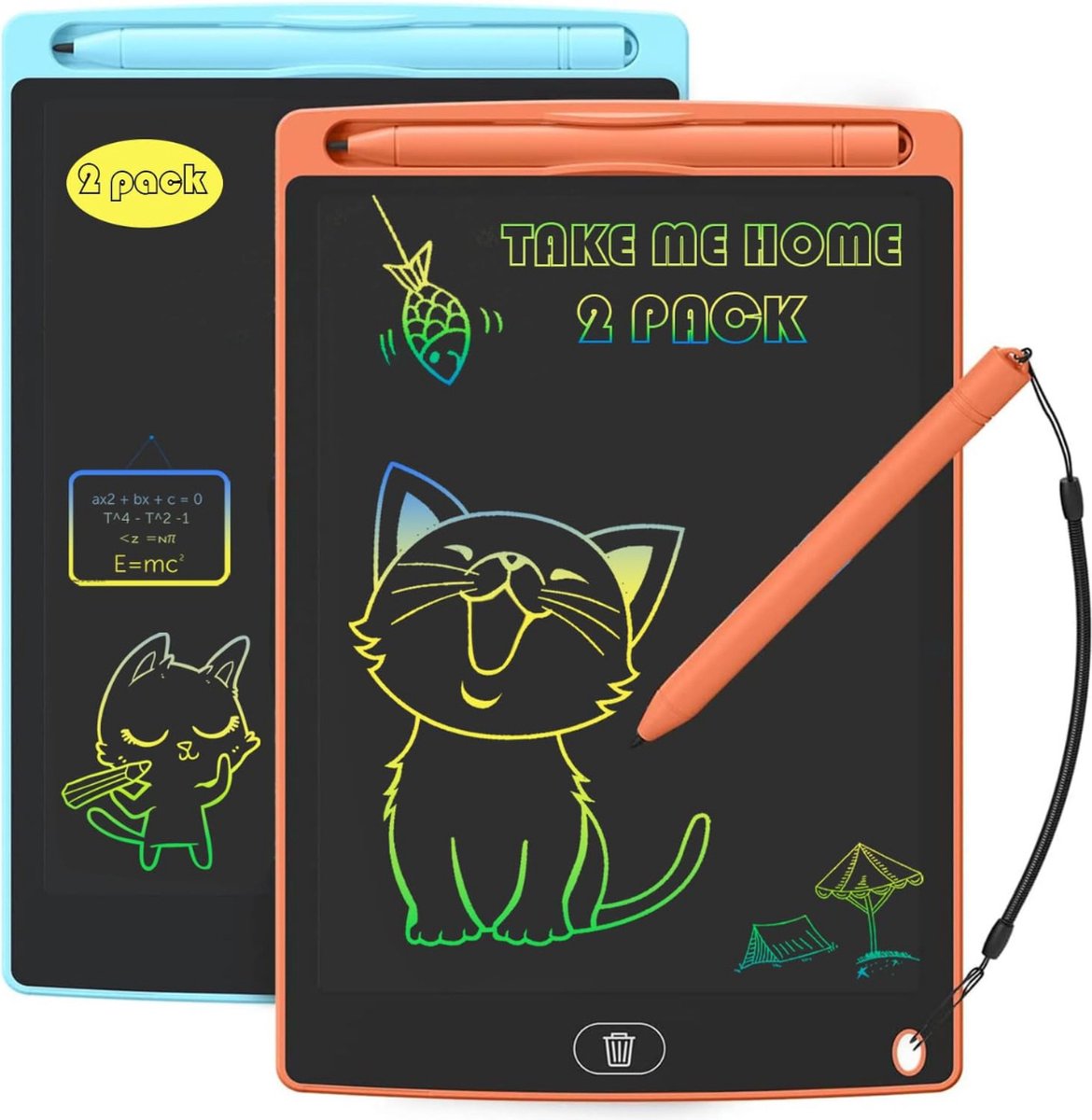 Kleyn - Tekentablet - LCD Teken Tablet - 8,5 Inch - Tekentablet Kinderen - Draagbaar en Digitaal - Blauw/Roze - 2 Stuks