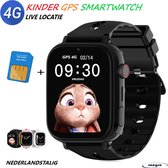 Kinder Smartwatch 4G - Zwart - HD Video Bellen - GPS Tracker - CT20 - Inclusief Simkaart & Wonlex App - Smartwatch voor Kinderen - Live GPS Locatie - SOS Knop - Camera - Touchscreen - Stappenteller