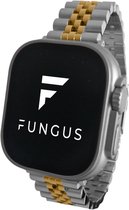 Fungus - Smartwatch bandje - Geschikt voor Apple Watch 42 / 42 / 45 / 49 mm - Series 1 2 3 4 5 6 7 8 9 SE Ultra iWatch - Metaal - Zilver goud