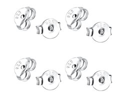 foto van Joy|S - Zilveren vlinder sluiting voor oorbellen - 4 paar (8 stuks) - achterkantjes voor oorbellen - sterling zilver 925