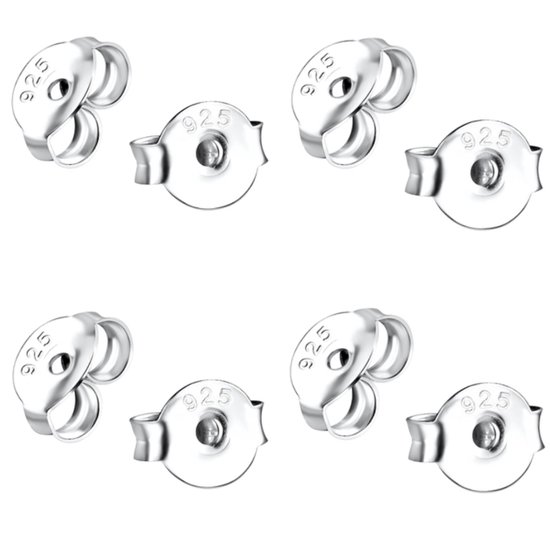 Joy|S - Zilveren vlinder sluiting voor oorbellen - 4 paar (8 stuks) - achterkantjes voor oorbellen - sterling zilver 925