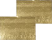 1x stuks rechthoekige placemats goud glitter 30 x 45 cm van kunststof - Borden onderleggers