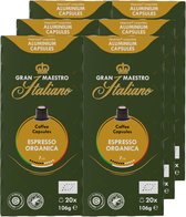 Gran Maestro Italiano - Espresso Organica - Capsules de Tasses à café compatibles Nespresso - Bio - 6 x 20 tasses