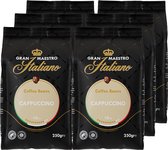 Gran Maestro Italiano - Cappuccino - Grains de café - Grains pour Cappuccino - Saveur Intense - 6 x 250 g