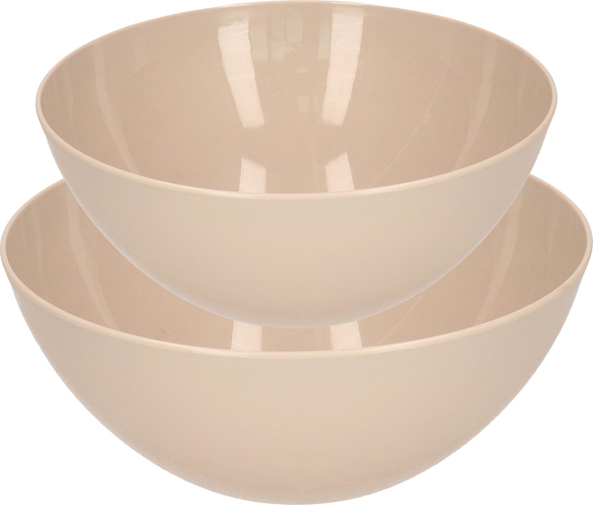 Plasticforte voedsel serveer schalen set - 4x stuks - beige - kunststof - Dia 25 en 28 cm