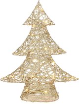Countryfield decoratie kerstboom - goud - met verlichting - H48 cm