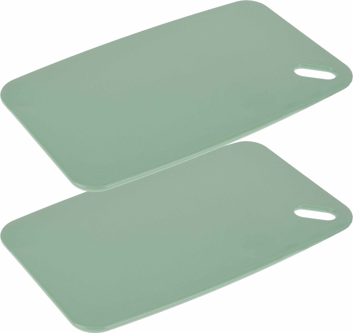 Excellent Houseware Snijplank - 2x - groen - Kunststof - 35 x 24 cm - voor keuken/voedsel
