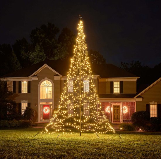 Fairybell LED Buiten Kerstboom voor in de vlaggenmast - 6 meter - 1200LEDs - Warm wit met twinkle - Fairybell