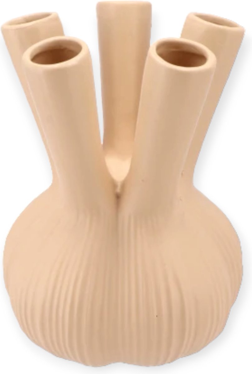Daan Kromhout - Aglio Straight - Vaas - 16 x 19 cm - Zandkleurig - Middel - Keramiek