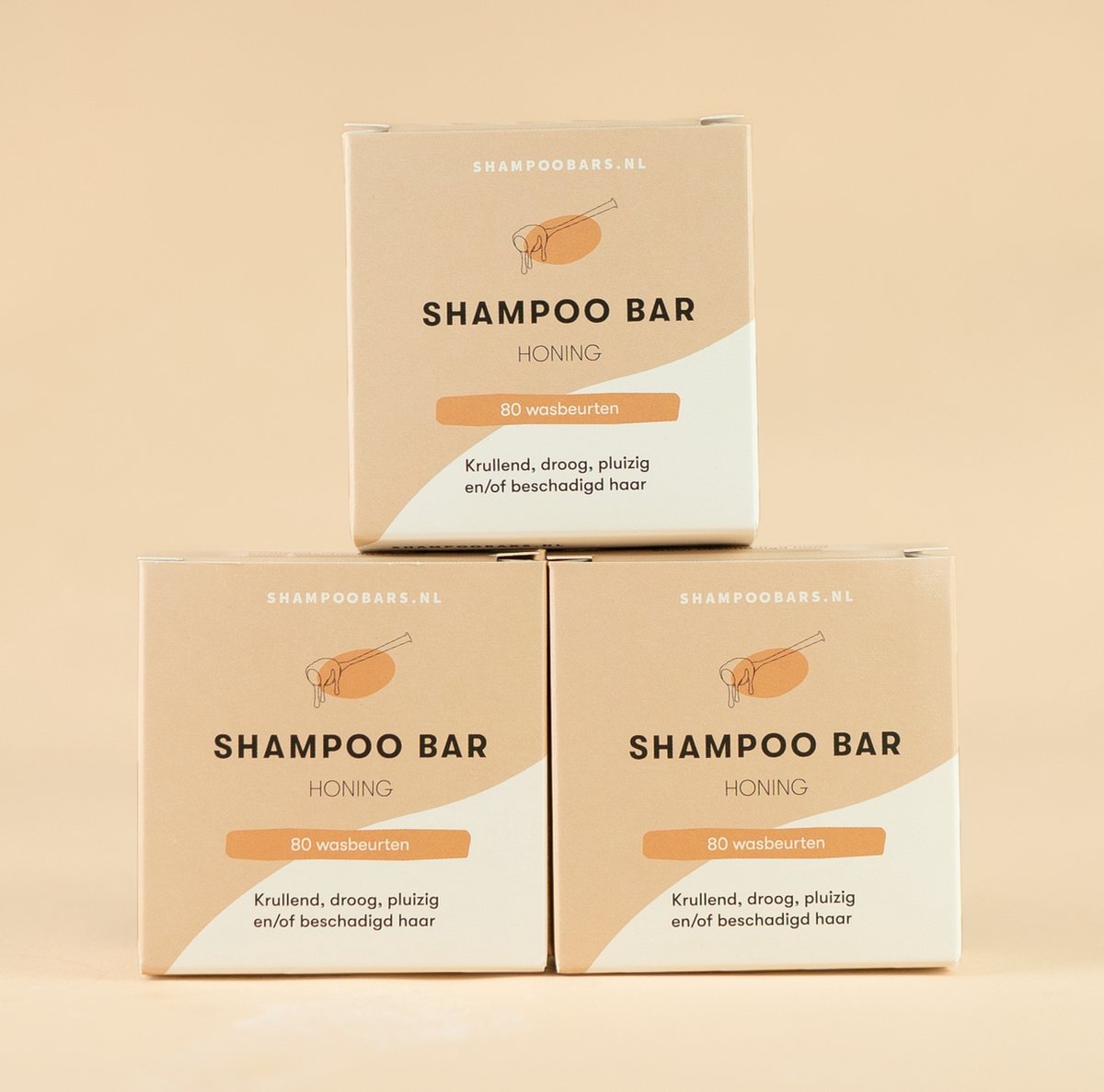 3x Shampoo Bar Honing bundel | Handgemaakt in Nederland | CG-proof | 100% biologisch afbreekbare verpakking