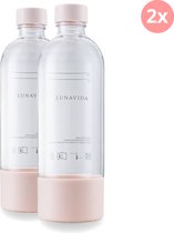 LunaVida's herbruikbare flessen - 2stuks - 1 liter fles - Compatibel met bruiswatertoestel van Lunavida - Roze