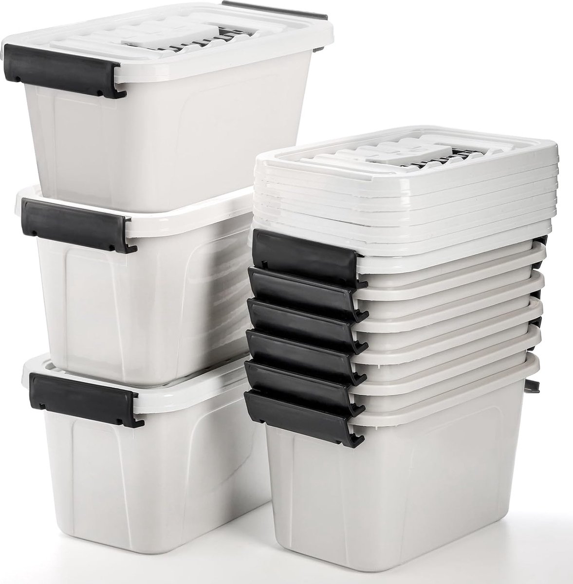 Tontarelli Puzzlebox Containers met Deksel, Plastic, Geel, Transparant, 60 x 40 cm