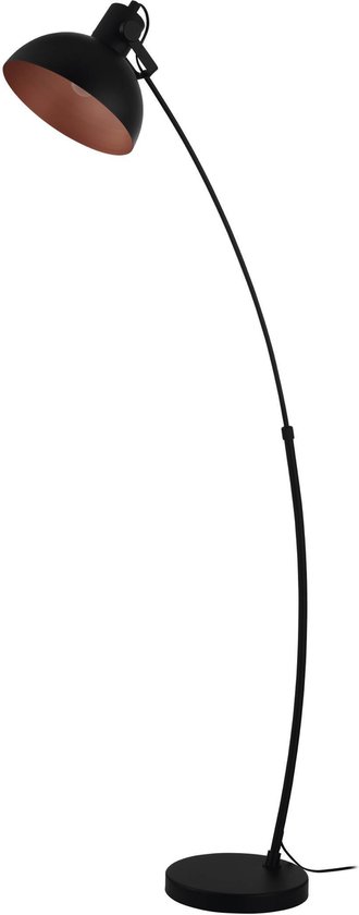 EGLO Jaafra Lampadaire - Lampe sur pied - E27 - 158 cm - Zwart/ Koper