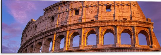 Dibond - Colosseum - Rome - Stad - Gebouw - 90x30 cm Foto op Aluminium (Met Ophangsysteem)