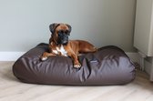Dog's Companion Hondenkussen / Hondenbed - L - 115 x 85 cm - Kunstleer - Chocolade Bruin Leather Look