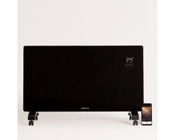 CREATE - Elektrische glazen convector met WiFi - Zwart - Op wielen - WARM CRYSTAL 2500W