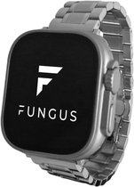Fungus - Smartwatch bandje - Geschikt voor Apple Watch 42 / 44 / 45 / 49 mm - Series 1 2 3 4 5 6 7 8 9 SE Ultra iWatch - Metaal - 5 schakel - Zilver