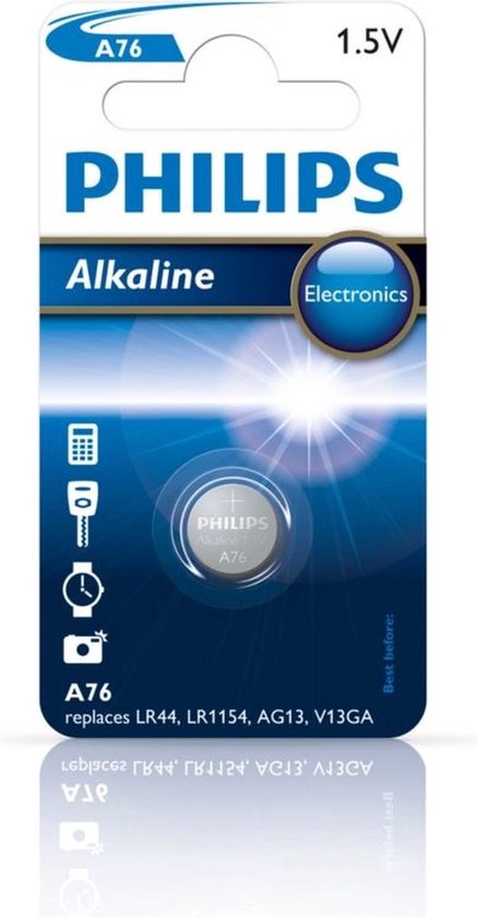 Foto: Philips a76 01b knoopcel alkaline blister 1