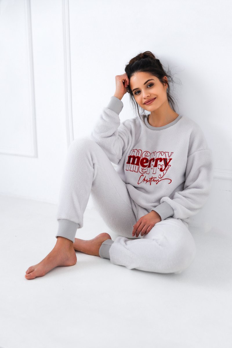 Sensis Warme Winter Pyjama Dames Volwassenen Fleece Lange Mouw Lange Broek Graciana M