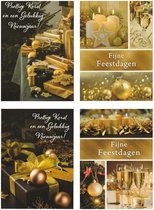 Kerst- en nieuwjaarskaarten - 20 stuks met enveloppen - 4 verschillende designs - groet voor de feestdagen