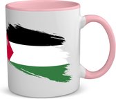 Akyol - palestina vlag koffiemok - theemok - roze - Palestina - mensen die liefde willen geven aan palestina - degene die van palestina houden - supporten - oorlog - verjaardagscadeautje - gift - geschenk - kado - 350 ML inhoud