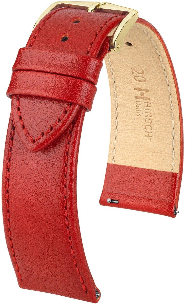 Hirsh Horlogeband Osiris Rood - Leer - 14mm