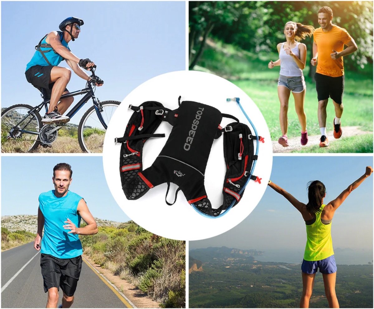 Waniki Hardloopvest Met 1,5L Hydratatiezak - Lichtgewicht Voor Dames & Heren - Hardlopen, Fietsen & Wandelen