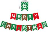 Merry Christmas Vlaggen Slinger - Rood - Groen - Letterslinger - Letterbanner - Banner - Kerst - Feestdagen - Feestversiering - Kerst Versiering - Vlaggenlijn - Holidays