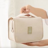 Reis Toilettas beige met Haak Travel Etui Organizer voor Toiletartikelen Kamperen & Reizen Accessoires – Toilet Bag voor Dames en Heren