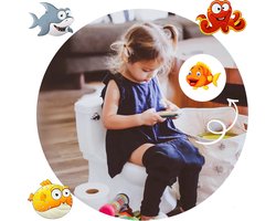 4 Plassticker Visjes - Toiletstickers voor Kinderen - Houd je WC schoon met deze Toiletstickers - Gaat Jaren Mee - Zindelijkheidstraining - Maak je Kindje Sneller Zindelijk met Plasstickers in de WC - Herentoilet - Zindelijkheid - Op het Potje