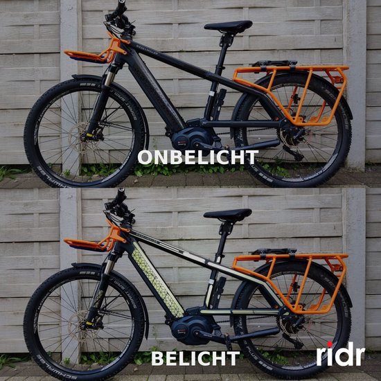 RIDR zwarte reflecterende STICKER-PAK | Fiets, bakfiets, longtail, kinderwagen