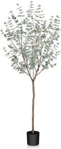 Eucalyptus kunstplant 150 cm plastic kunstplanten in groen, eucalyptusplant, kamerplanten, groot, voor tuin, bruiloft, feestdecoraties (1 stuk)