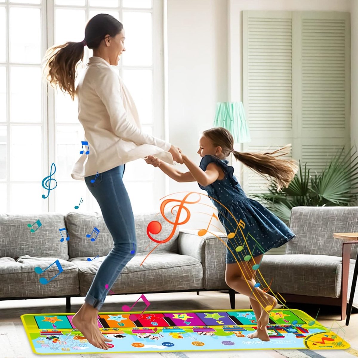 135X58CM Grande Taille Tapis Musical Bébé Animal Thème