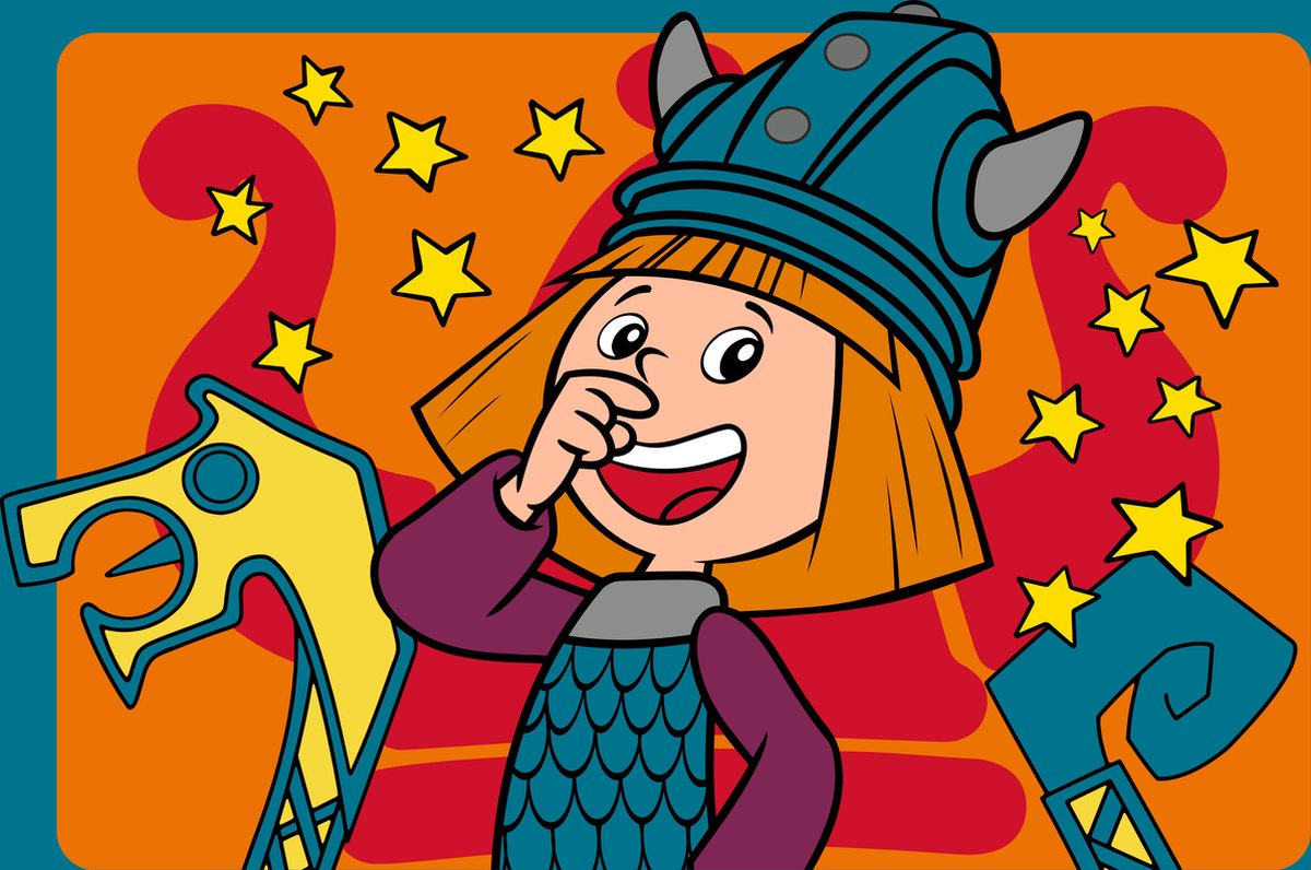 Tapijt Wickie De Viking I've Got It - Associated Weavers - Vloerkleden - Oranje - Polypropyleen