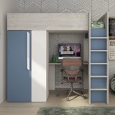 Vente-unique Hoogslaper hout blauw 90 x 200 cm NICOLAS