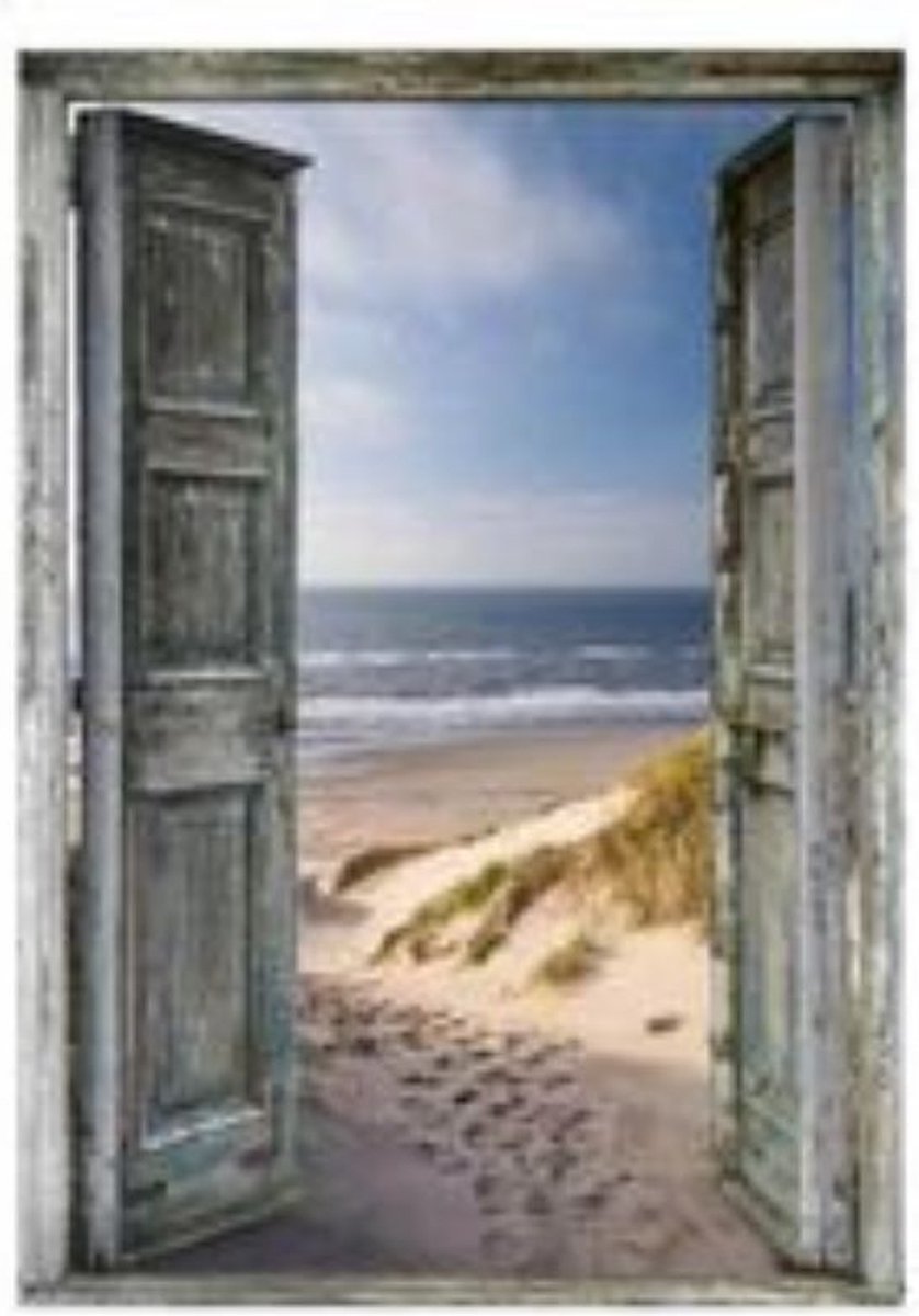 Diamond painting - deuren naar strand - 50x40 cm - vierkante stenen
