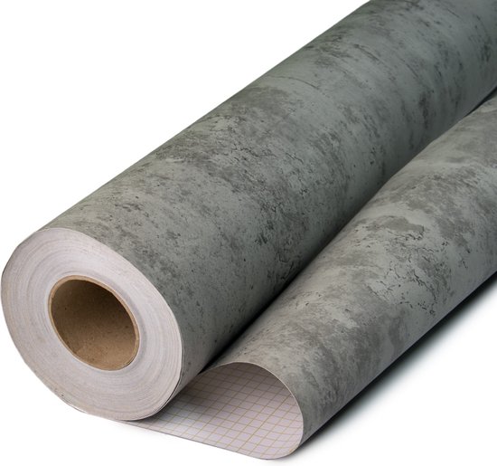 Beton Plakfolie - Betonlook Interieurfolie - 117 cm x 3 m - PVC - PVC Film - Plakfolie - Zelfklevend - Vinyl - Meubelfolie