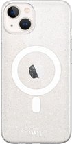 xoxo Wildhearts magnetisch telefoonhoesje - Geschikt voor iPhone 15 - Sparkle Away Transparent - Hoesje met glitter - Shockproof case - Transparant - magnetisch hoesje